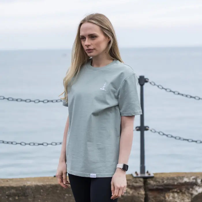 Unisex Organic Cotton Mint Green Lighthouse Logo Tee