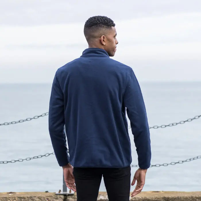 Unisex Recycled Polyester Navy Full Zip Fleece