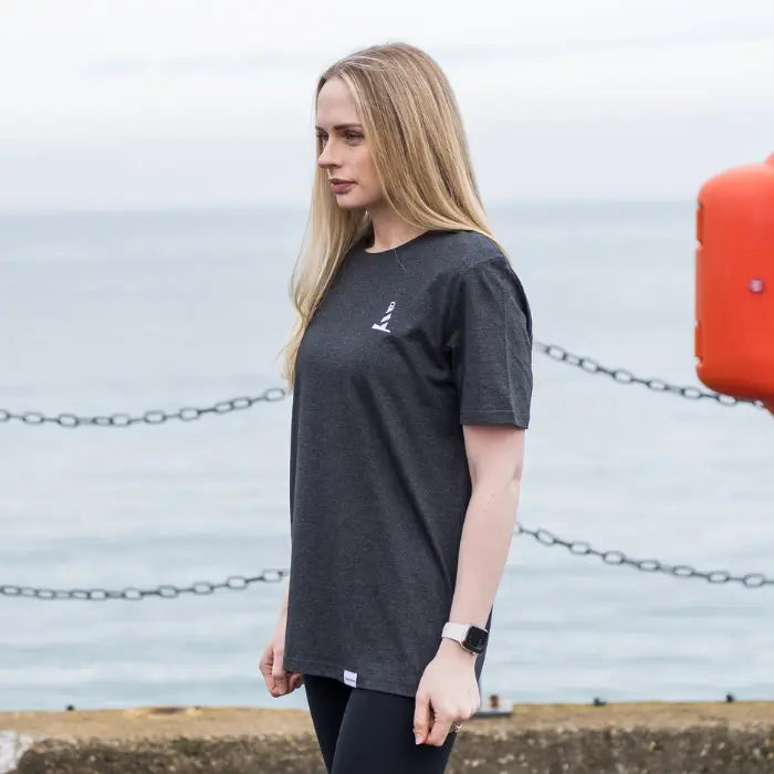 Unisex Organic Cotton Dark Grey Lighthouse Logo Tee