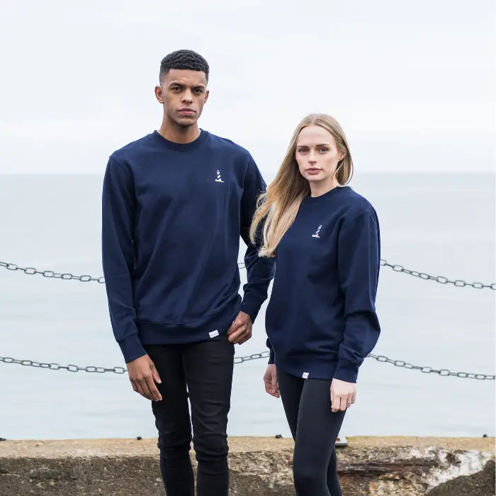 Unisex Organic Cotton Navy Blue Lighthouse Logo Sweatshirt