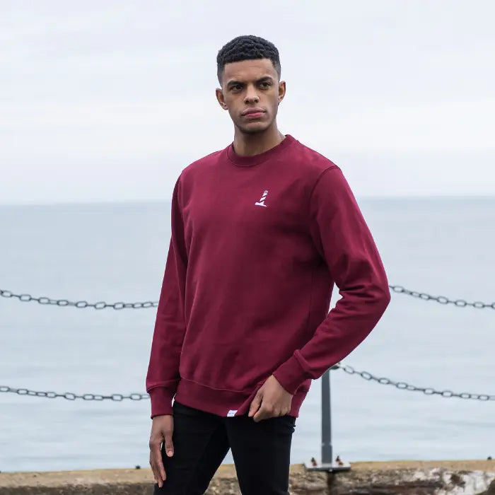 Unisex Organic Cotton Burgundy Lighthouse Logo Sweatshirt