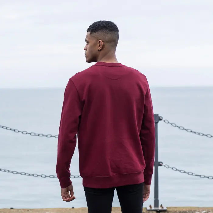 Unisex Organic Cotton Burgundy Lighthouse Logo Sweatshirt