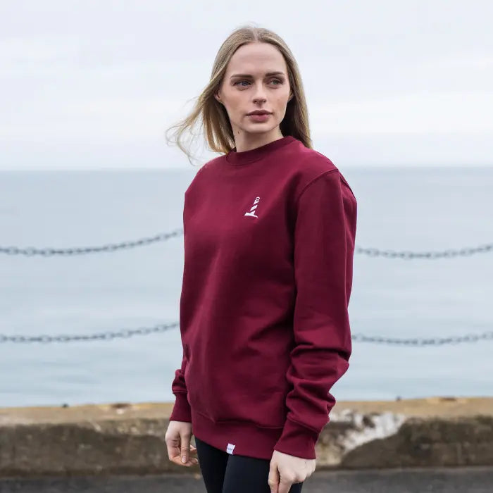 Unisex Organic Cotton Burgundy Lighthouse Logo Sweatshirt