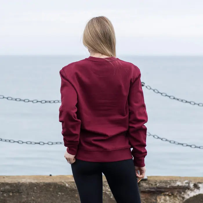 Unisex Organic Cotton Burgundy Lighthouse Logo Sweatshirt