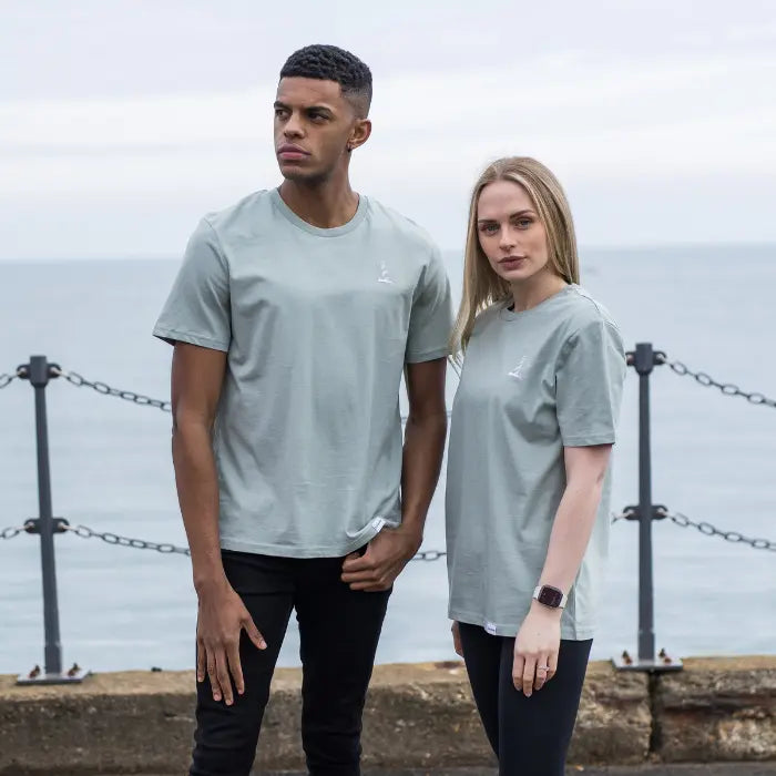 Unisex Organic Cotton Mint Green Lighthouse Logo Tee