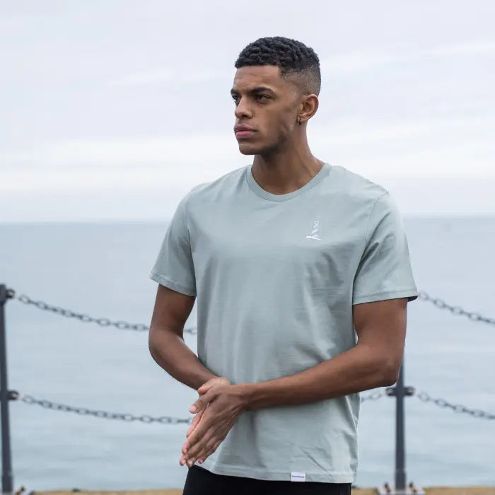 Unisex Organic Cotton Mint Green Lighthouse Logo Tee