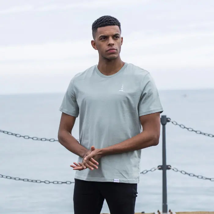 Unisex Organic Cotton Mint Green Lighthouse Logo Tee