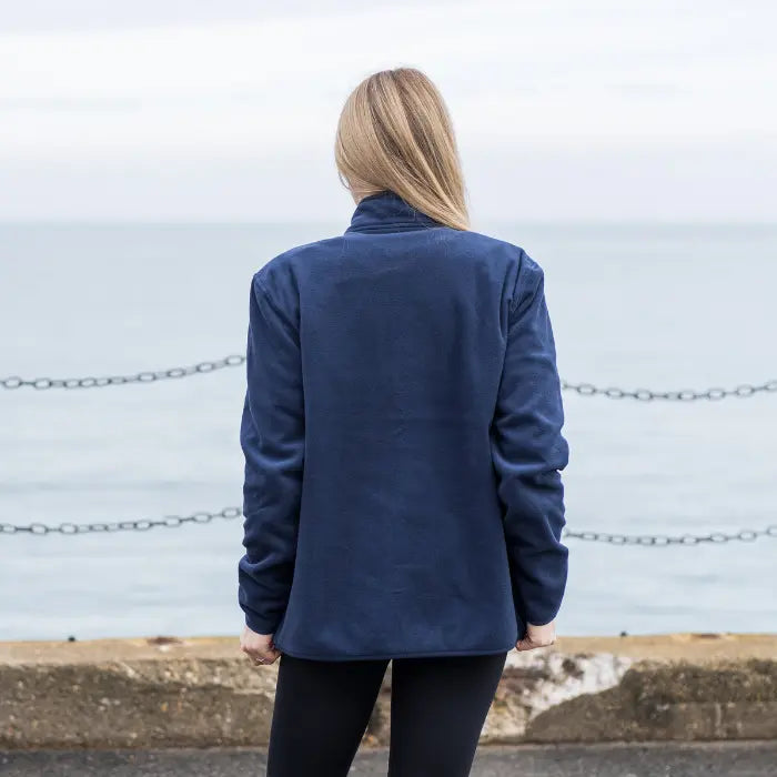 Unisex Recycled Polyester Navy Full Zip Fleece