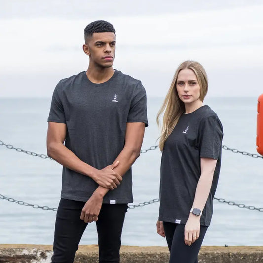 Unisex  Organic Cotton Dark Grey Lighthouse Logo Tee